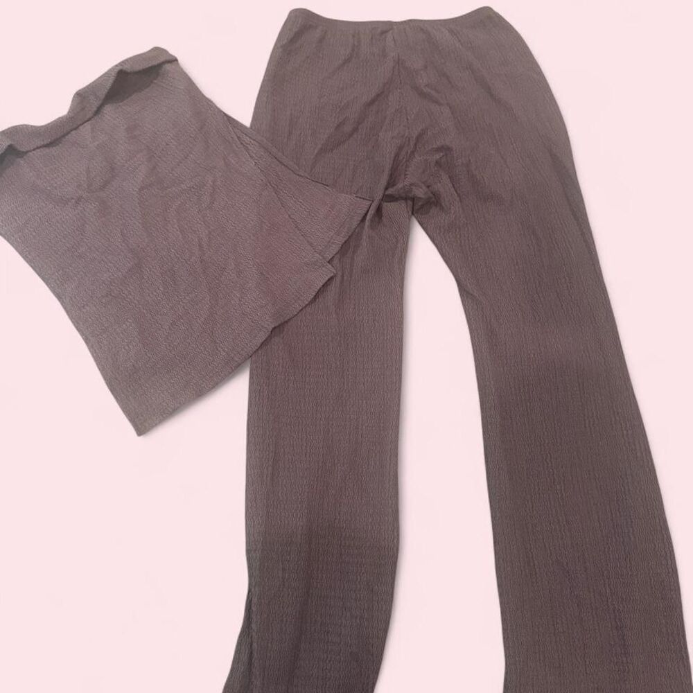 Shein Women's Brown and Grey Trousers